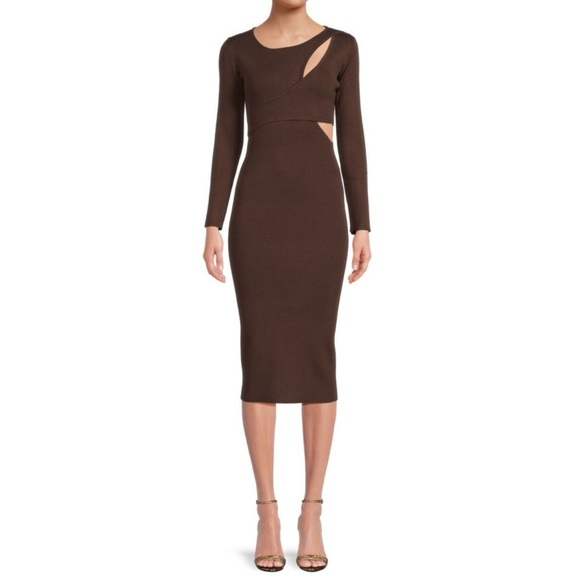 Dresses & Skirts - NWT LEA & VIOLA CUTOUT MIDI SWEATER DRESS SIZE L